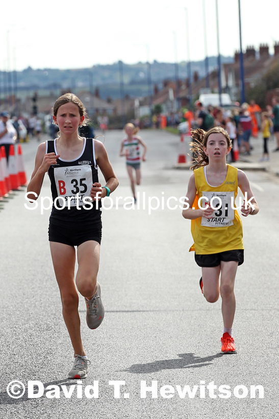 Girls under-13s 2021 Northern 6 and 4 Stage and Young Athletes Road Relays, Redcar. Photo: David T. Hewitson/Sports for All Pics